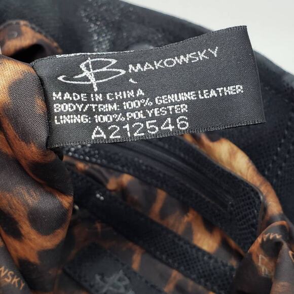B. B Makowsky Black Leather Handbag Satchel Purse A212546 4.75Wx13.5Lx14H - Picture 12 of 15